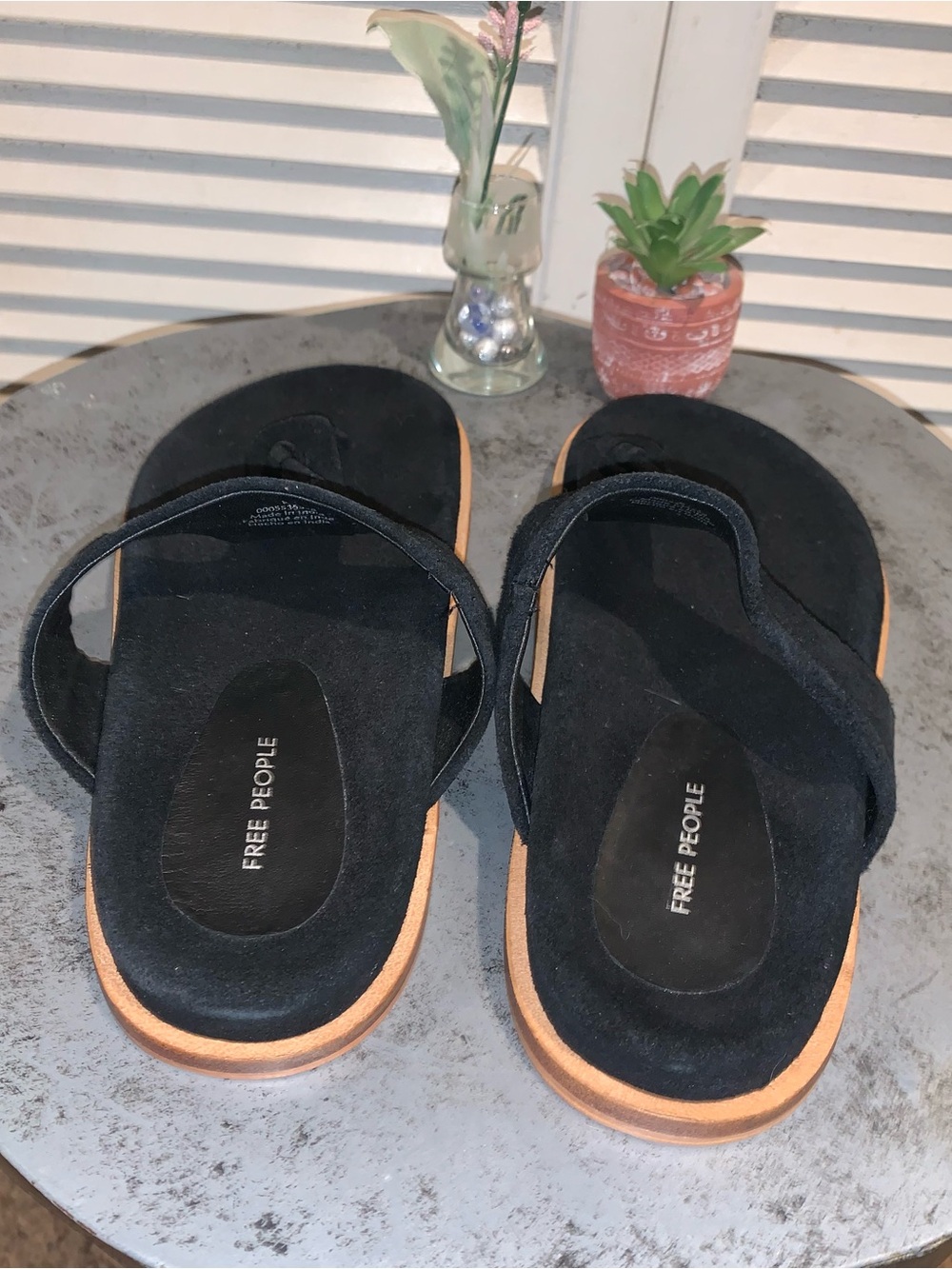 Free People Mika Footbed Sandals Black Suede women’s size 9 NWOB - Picture 6 of 8